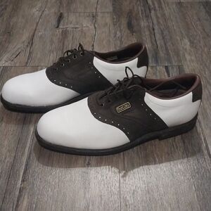 Footjoy DryJoy Saddle Golf Shoes Size 8.5 Men Brown Leather Suede Oxford Golf